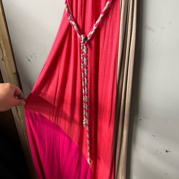 Papaya one shoulder color block maxi dress - Picture 2 of 3